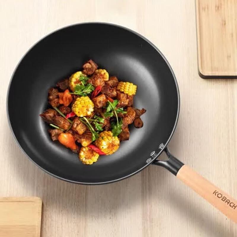 Kobach 32cm Non-Stick Refined Iron Wok