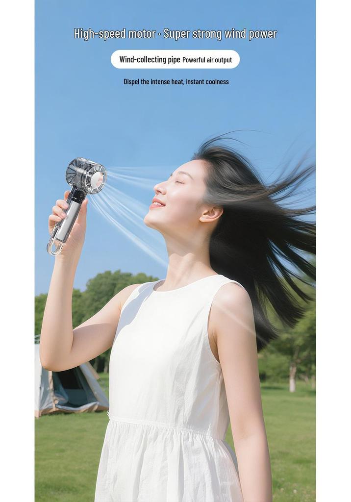 Portable USB Rechargeable High-Wind Ice Pack Fan with Cooling Technology