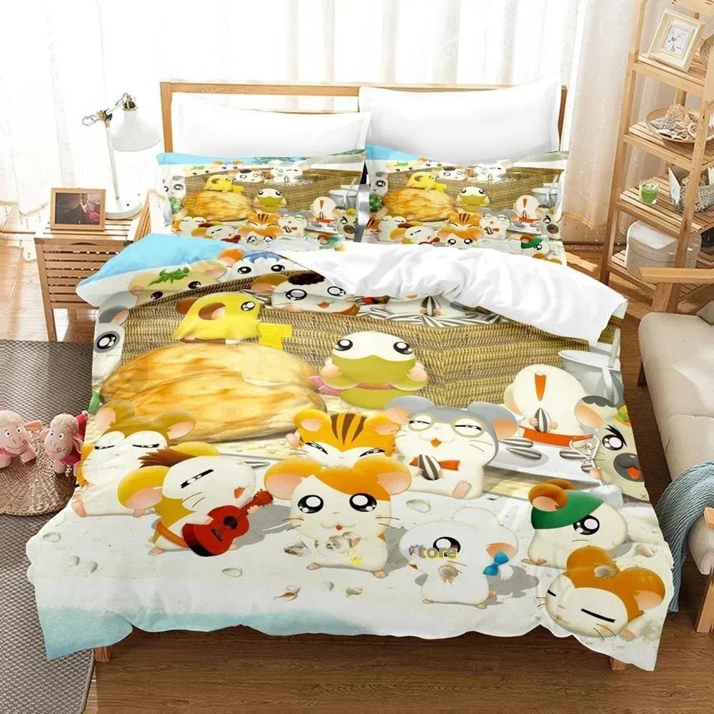 3D Printed Cartoon Animal Hamtaro Bedding Set Single Twin Full Queen King Size Bed Set Adult Kid Bedroom Duvet Cover Sets