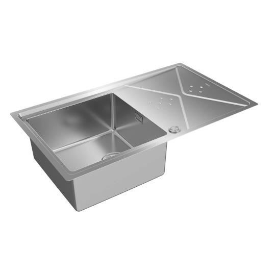 Spüle - TEKA - Brooklyn 50 M-XP - Polierter Edelstahl 18/10 - 1 Becken wendbar - Unterbauinstallation