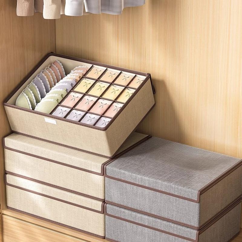 Underwear Socks Three In One Drawer Style Storage Box with Lid Honeycomb Style Underwear Neat Classification Storage Box Dust-proof Tidy Up Bag