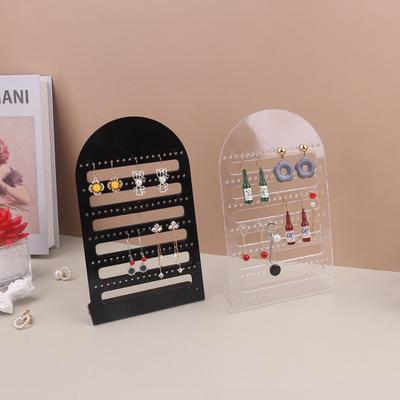 Clear Acrylic Ornament Multi-Hole Portable Ear Holder Jewelry Display Holders Earring Show Stand