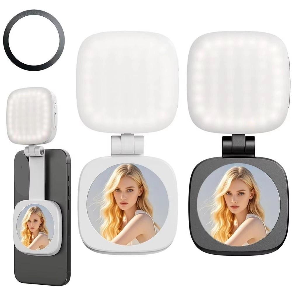 360° Rotation Magnetic Phone Selfie Light 3 Color Folding LED Phone Fill Light  Video Recording