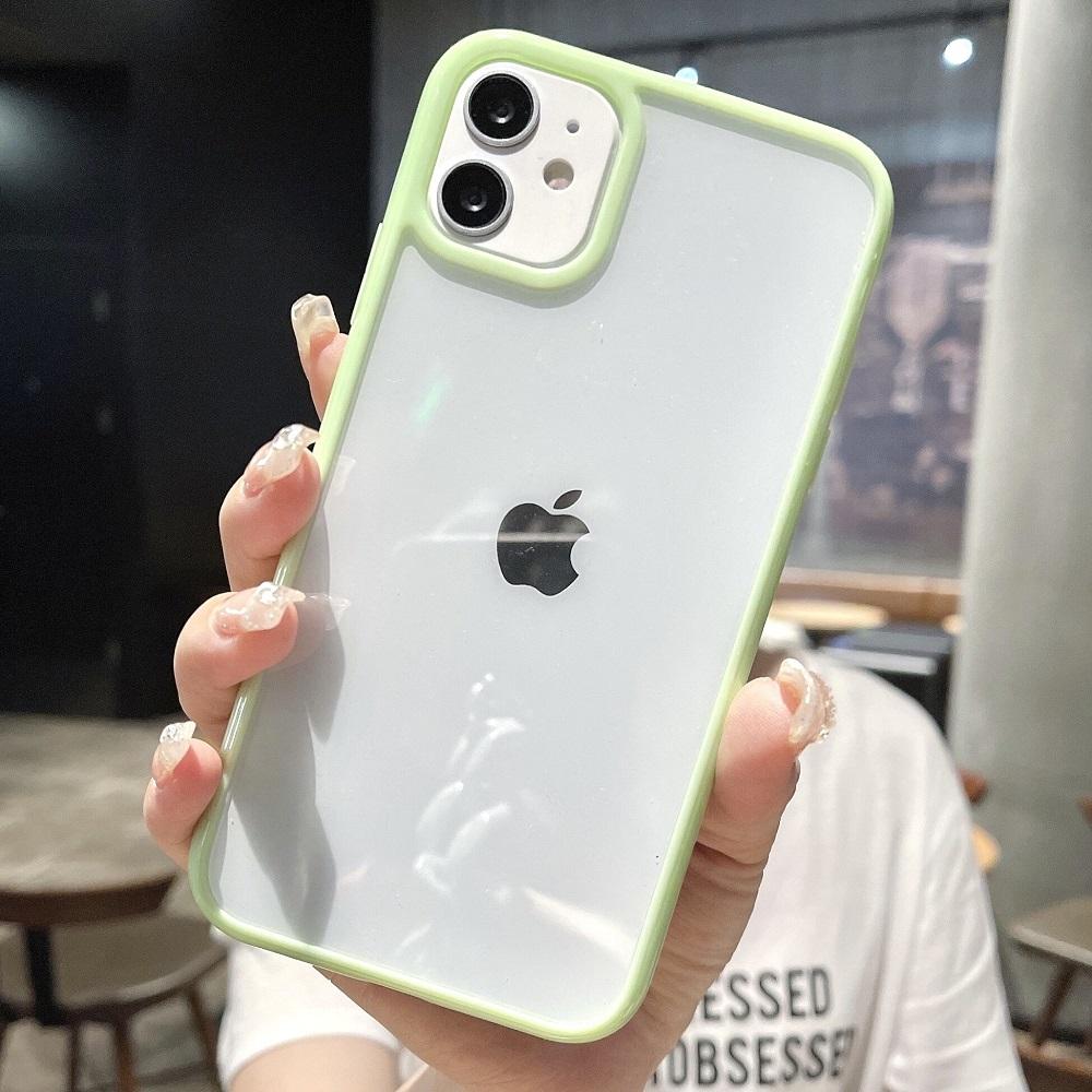 

Противоударный прозрачный чехол с цветным бампером для iPhone 15 14 13 12 Mini 11 Pro Max XR X XS 8 7 Plus SE прозрачная задняя крышка For iPhone15 Pro Max