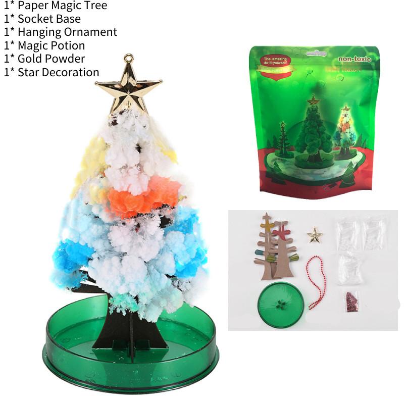 Colorful And Interactive 15cm Christmas Tree Toy With Snowflake Crystals For Children