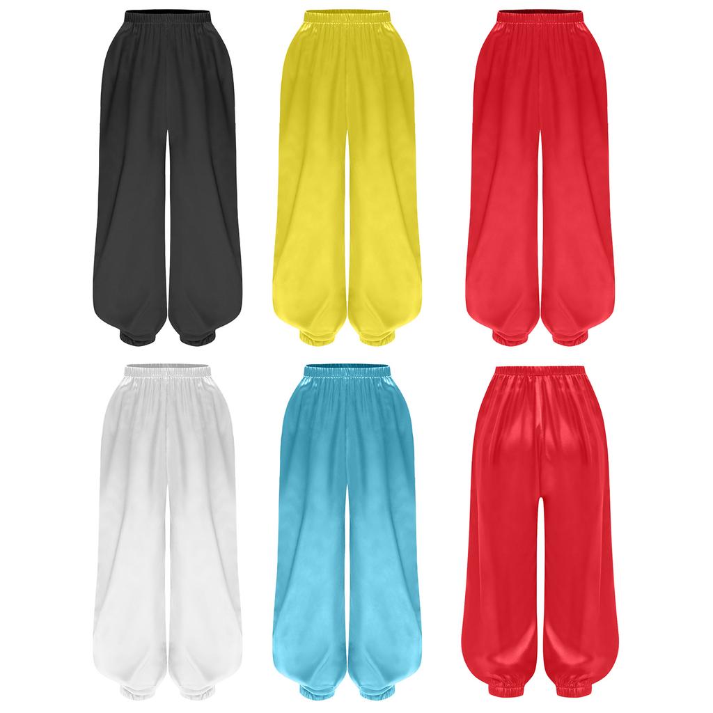 Dětská Kung Fu uniforma Oblečení pro bojová umění pro chlapce dívky Sada Tai Chi Wing Chun Elastický pas Jednobarevné kalhoty na vystoupení