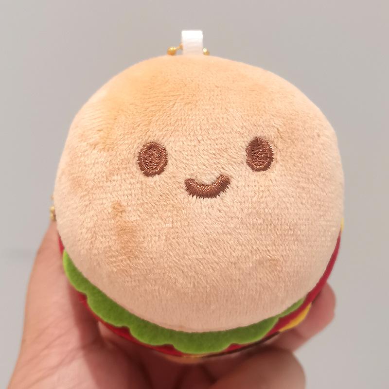 Cartoon Cute Hamburger Doll Plush Doll Hanging Decorations Sandwich Toys Hot Dog Intestine Bag Rag Doll Pendant