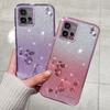 KADEM For Motorola Moto G72 5G Case Rhinestone Flower Glitter TPU Cellphone Cover