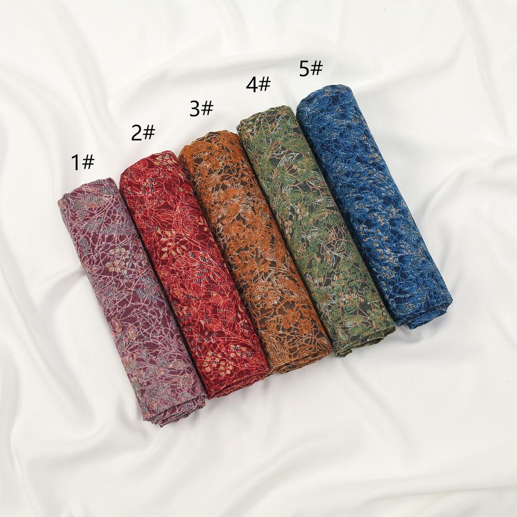 New Printed Cotton Viscose Hijab Scarf Woman Muslim Hijabs Shawl Lightweight Breathable Long Wraps Lady Fashion Headband
