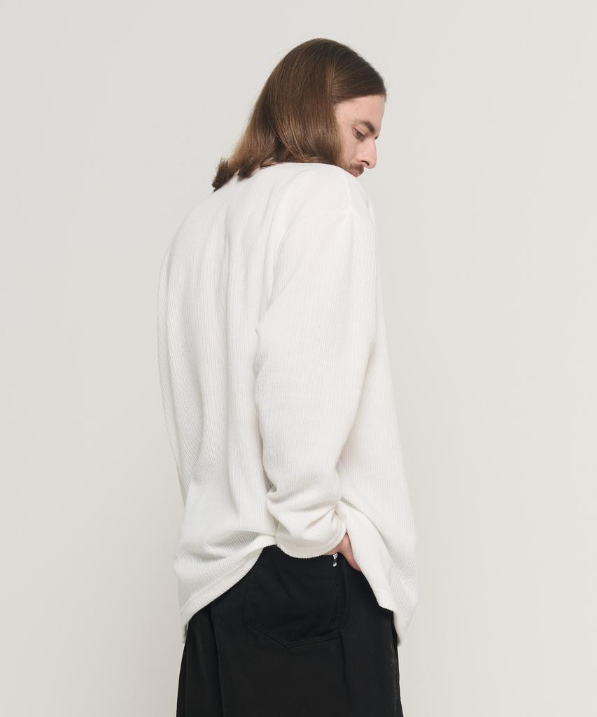 CARGOBROS Round Overfit Long Sleeve Knit (White)