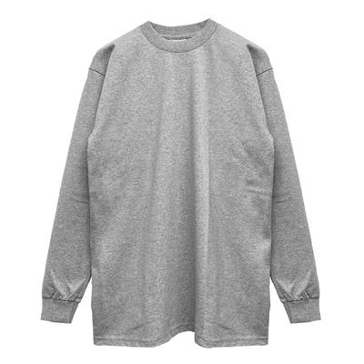 Camiseta Lisa de Manga Comprida Peso Pesado [Pro Club] (114) [Produtos] (L, Cinza)