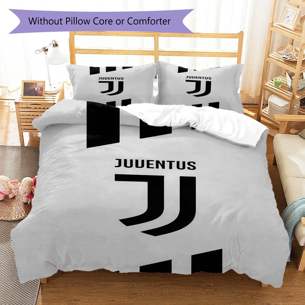 Set Copripiumino Trapuntato Juve Federa Federe Decorazione Casa Regalo di Compleanno (1 * copripiumino + 2 * federa, senza nucleo)