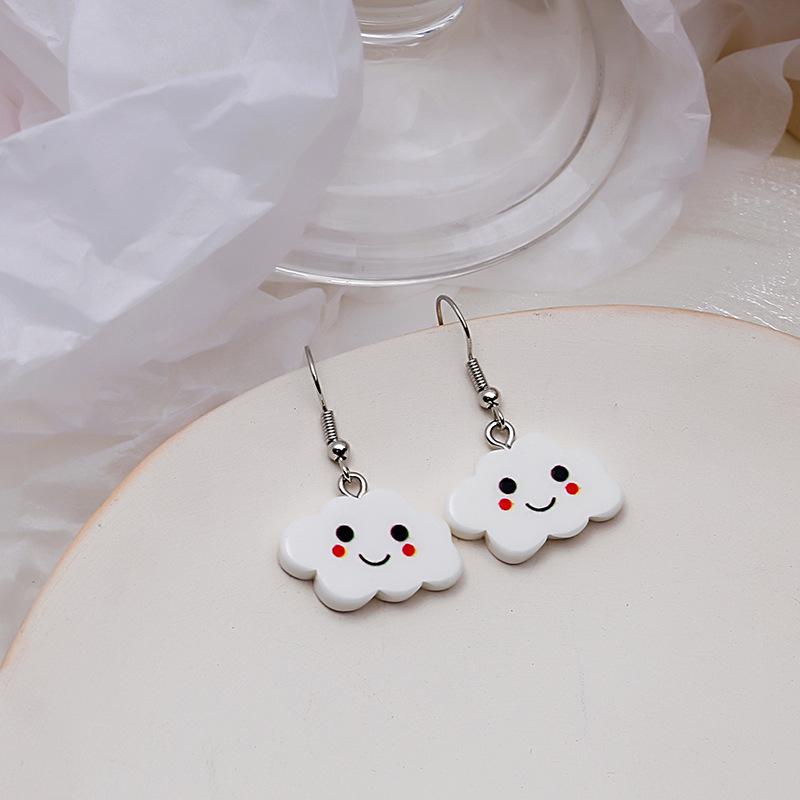 Creative Cute Cloud Resin Stud Earrings - Korean Style Summer Jewelry