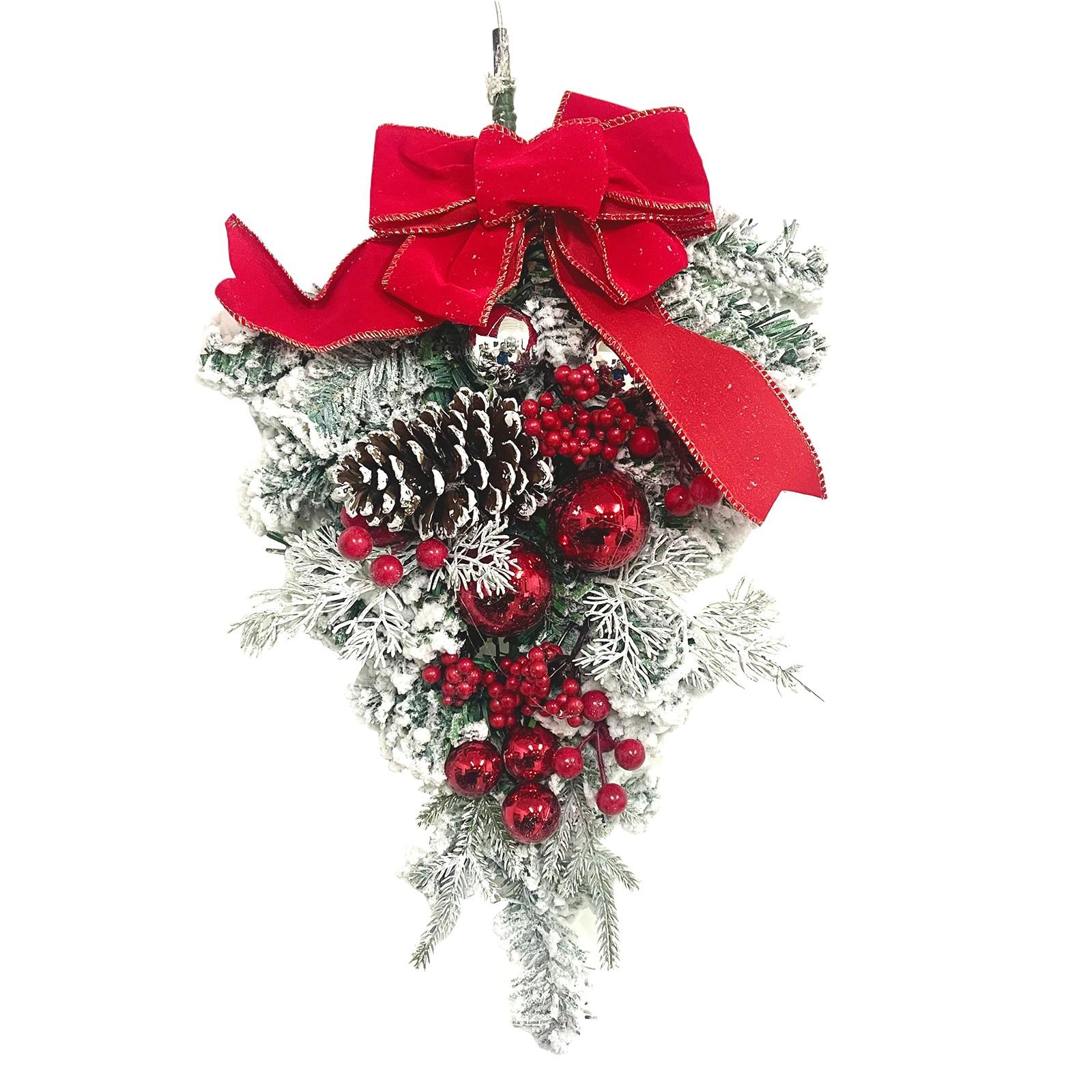 

Upside Down Tree Door Hanging Decoration The Cordless Prelit Red And Holiday Trim Front Door Wreath Christmas Home Decoration
