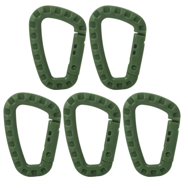 1/5pcs Tactical Backpack Buckle Fast Tactical Carabiner Plastic Hook D Shape Mosqueton EDC Gear for Outdoor Camping Accessories