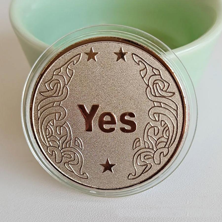 1pc Yes/No Decision Coin 3.8cm Golden Silvery Collectible Commemorative Coin Metal Lucky Coins Creative Party Toys