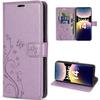 Case for Xiaomi Redmi Note 14 Pro 5G (not for 4G) Scratch Protection PU Leather Flower Butterfly Pattern - Purple