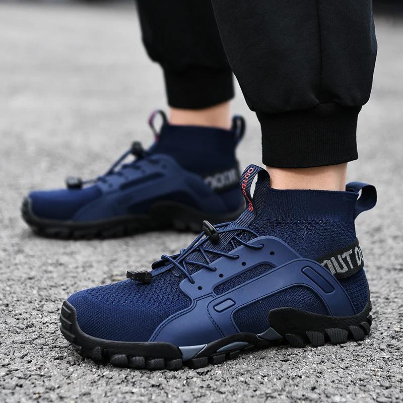Mountaineering Boots Outdoor Casual Shoes Men's Camouflage Rubber Sole Anti Slip Hiking Shoes, Breathable Outdoor Training Boots