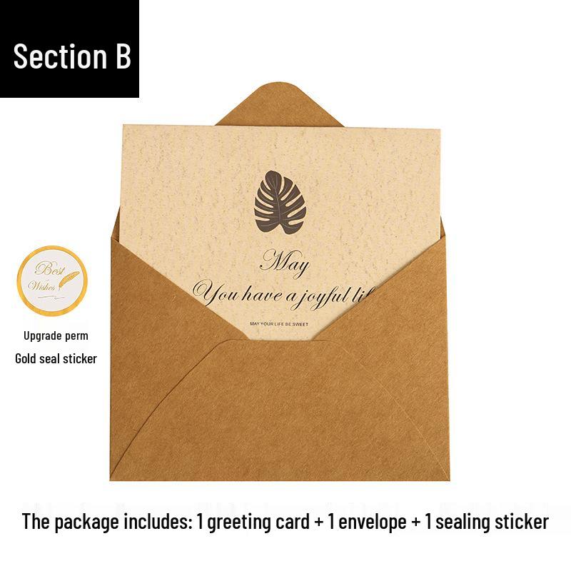 Leaf Language Minimalist Greeting Card: Christmas, Birthday, Thanksgiving, Thank You Message Card with Envelope