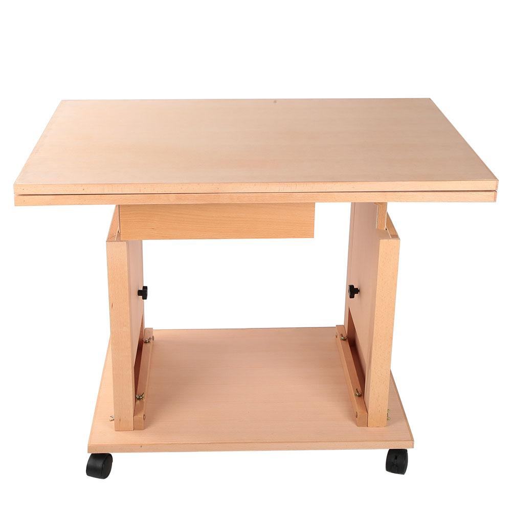 Adjustable Height Wooden Easel Art Sketch Painting Table for Oil Painting Watercolor Gouache