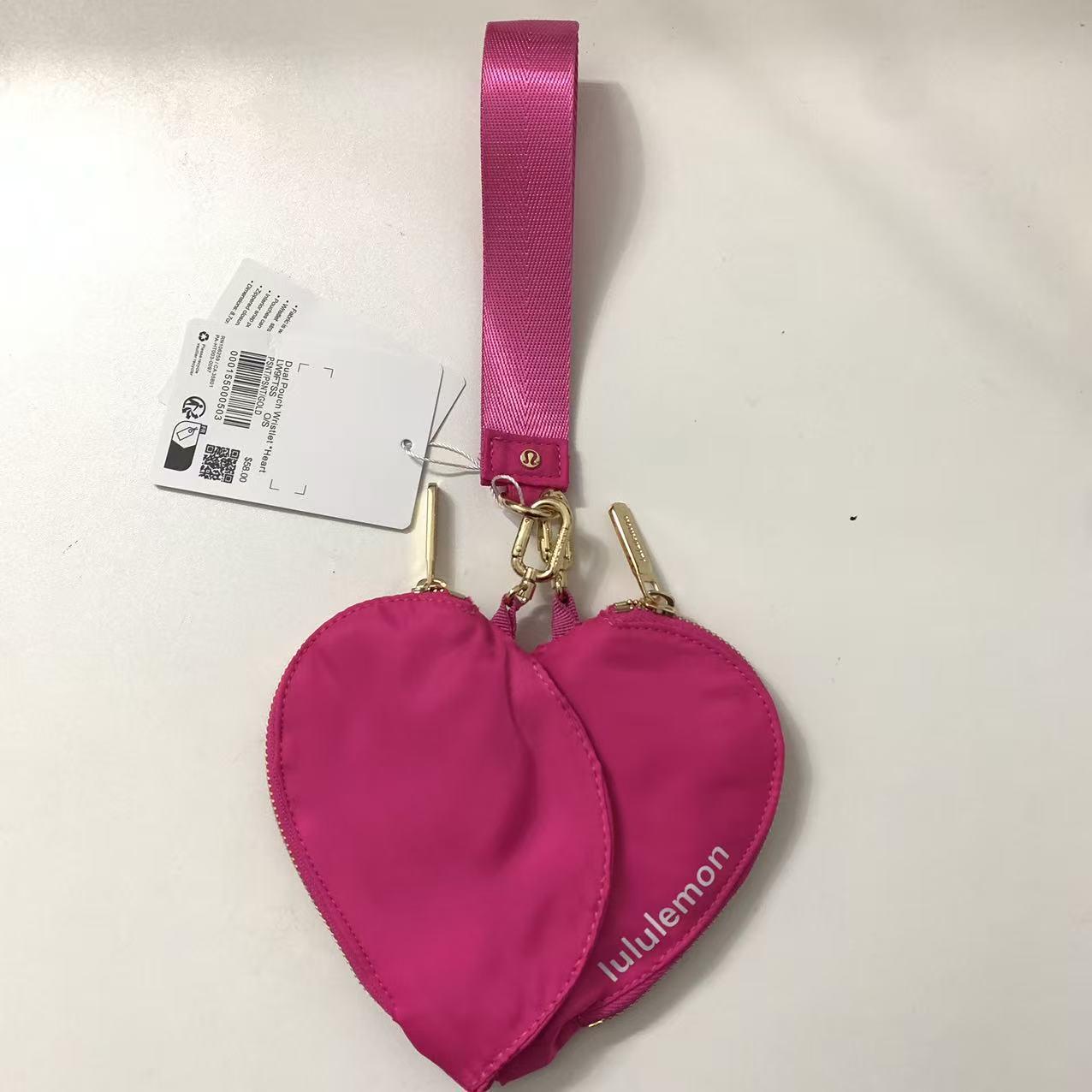 

Шикарный кошелек для монет в форме сердца 2025: Модная мини-сумка-браслет в форме сердца роза розовый