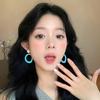 Spring _ Dopamine Color Hong Kong Style Earrings Female Niche Design Seaside Vacation Exaggerated Stud Earrings Ear Jewelry