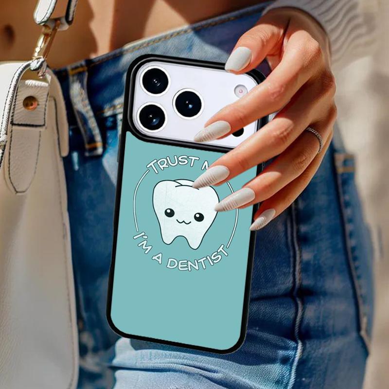 Cute Dentist Teeth Phone Case For iPhone 17 Air 14 15 13 12 Max Cover For Apple 14 15 16 16e 11 Pro Max Plus