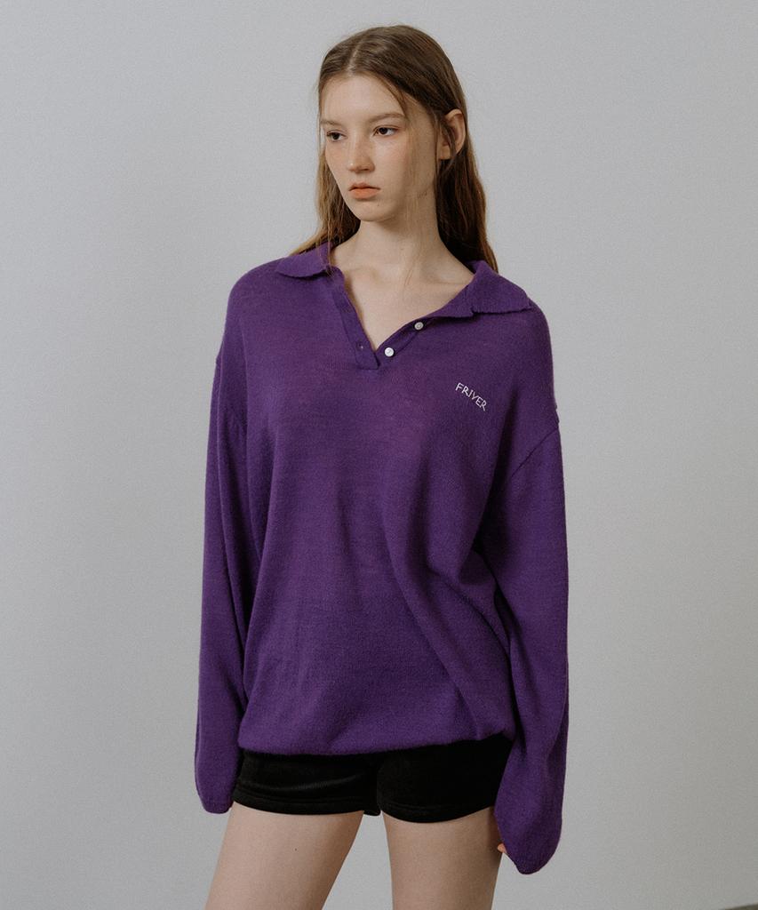Peulibeo07 Loose Fit Collar Wool Knit [Frsp05Nt02]_Violet