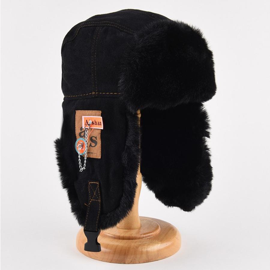 

Зимние меховые шапки-бомбардировщики для мужчин и женщин, уличные, плюшевые, утолщенные, теплые, ветрозащитные, для альпинизма, лыж, снега, русская шапка One Size чёрный