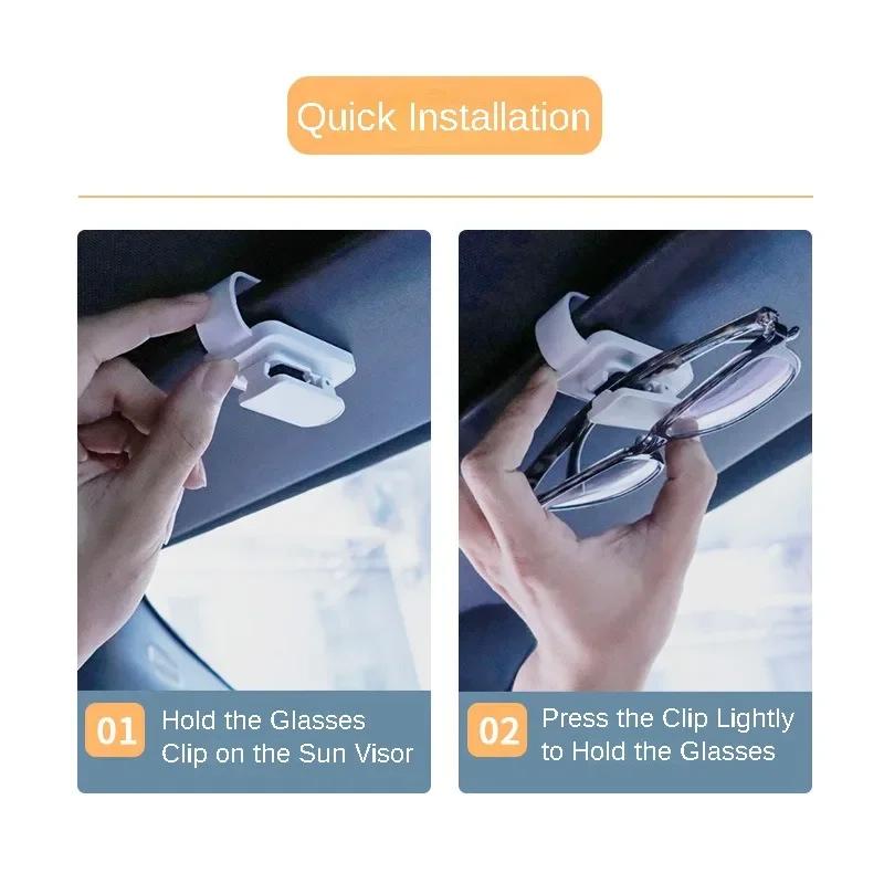 Car Sunglasses Holder Multi-Function Vehicle Glasses Case, ID Card Holder Car Interior Accessories Auto Assesories Visor Storage