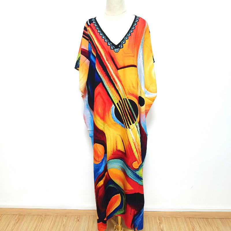 2022 European & American Beach Cover-up: Printed Long Robe & Bikini Sun Protection Dress