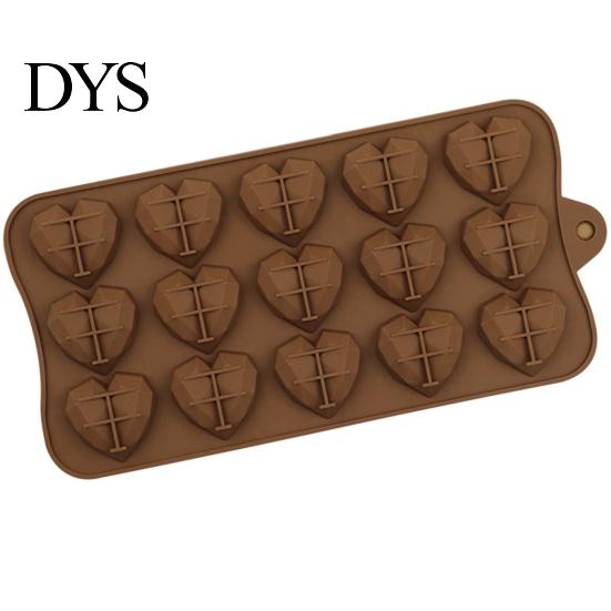 Dessert Mold 15 Cavity Chocolate Non-stick Food Grade DIY Silicone Fondant Creative Love Heart Shape Candy Baking Mould for Bakery