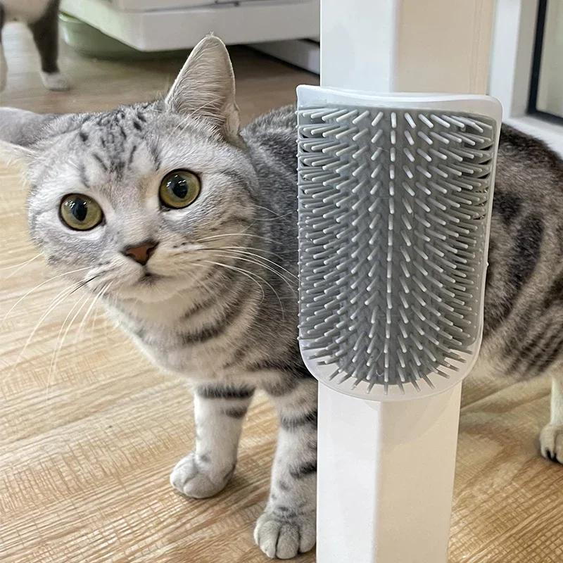 Cats Brush Removes Hair Self Comb Pet Hairstyles Things for Cats Catnip Cats Accessories Pets Massage Beauty Products Rub Face