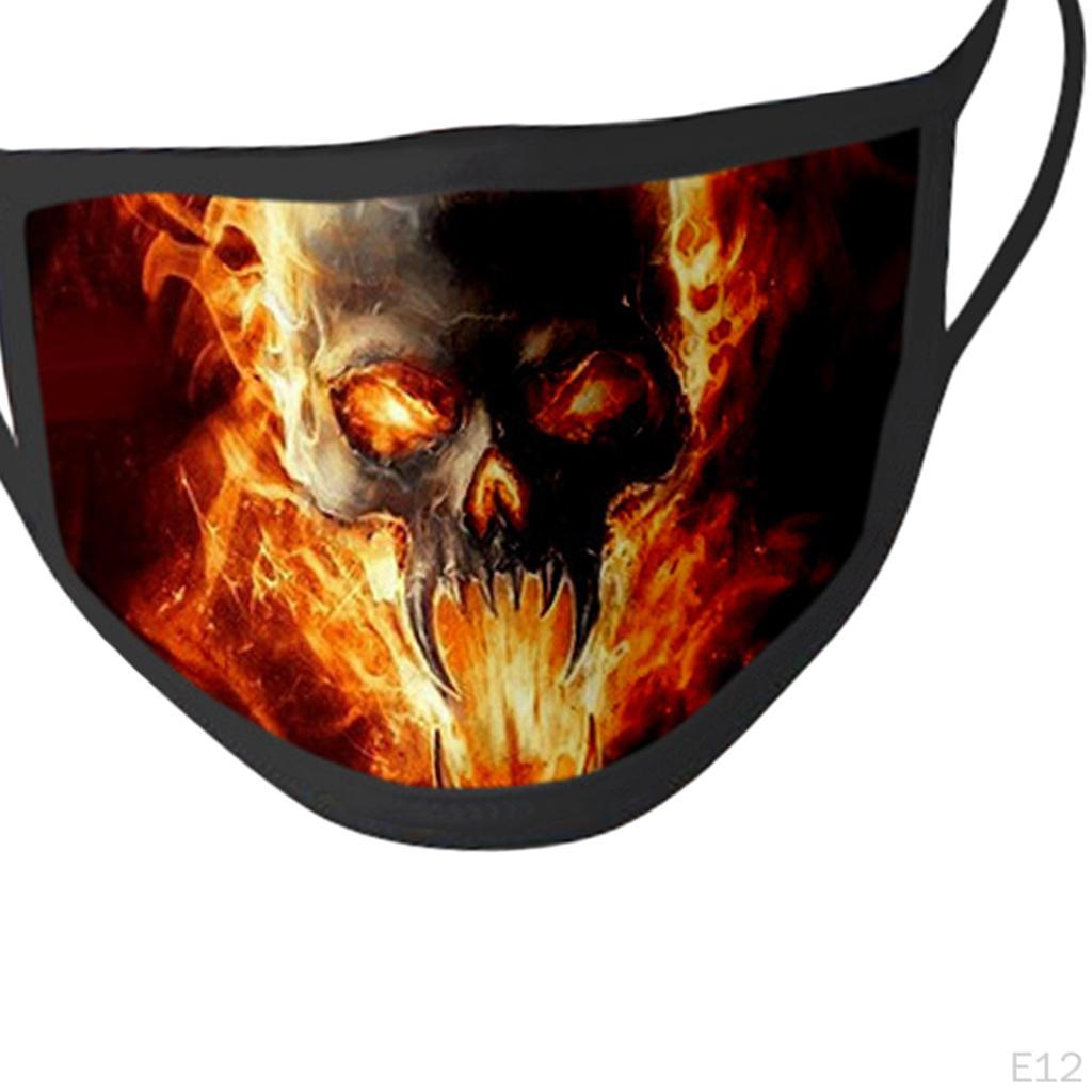 Cloth Skull Printed Mask Washable Reusable Punk Party Mouth
