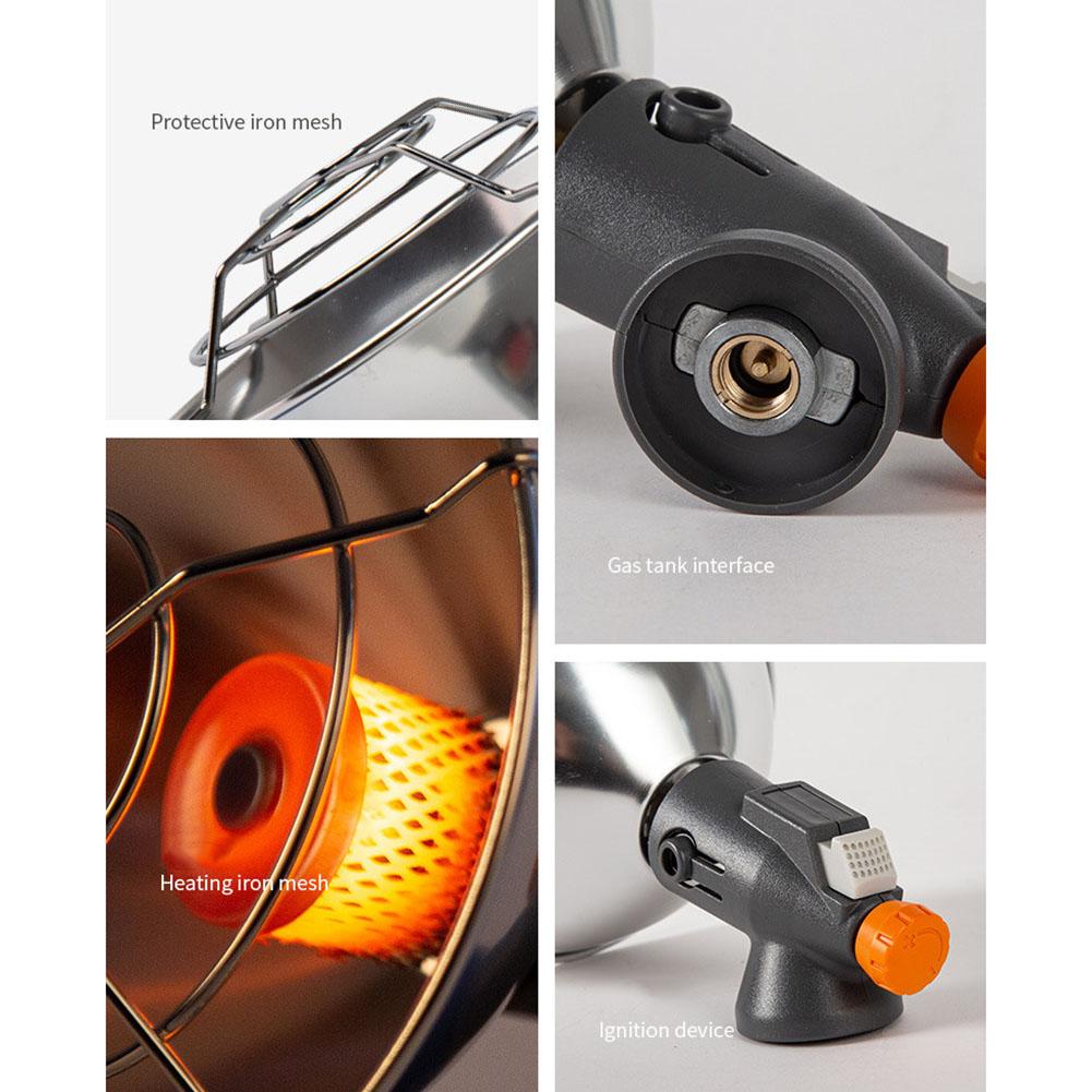Tragbare Mini-Heizung Outdoor Camping winddichte Edelstahl-Gas-Butan-Heizung mit Aufbewahrungsbox