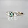 Classic Gold Color Ring for Women Gorgeous Metal Green Inlaid Stones Flower Engagement Wedding Ring Jewelry