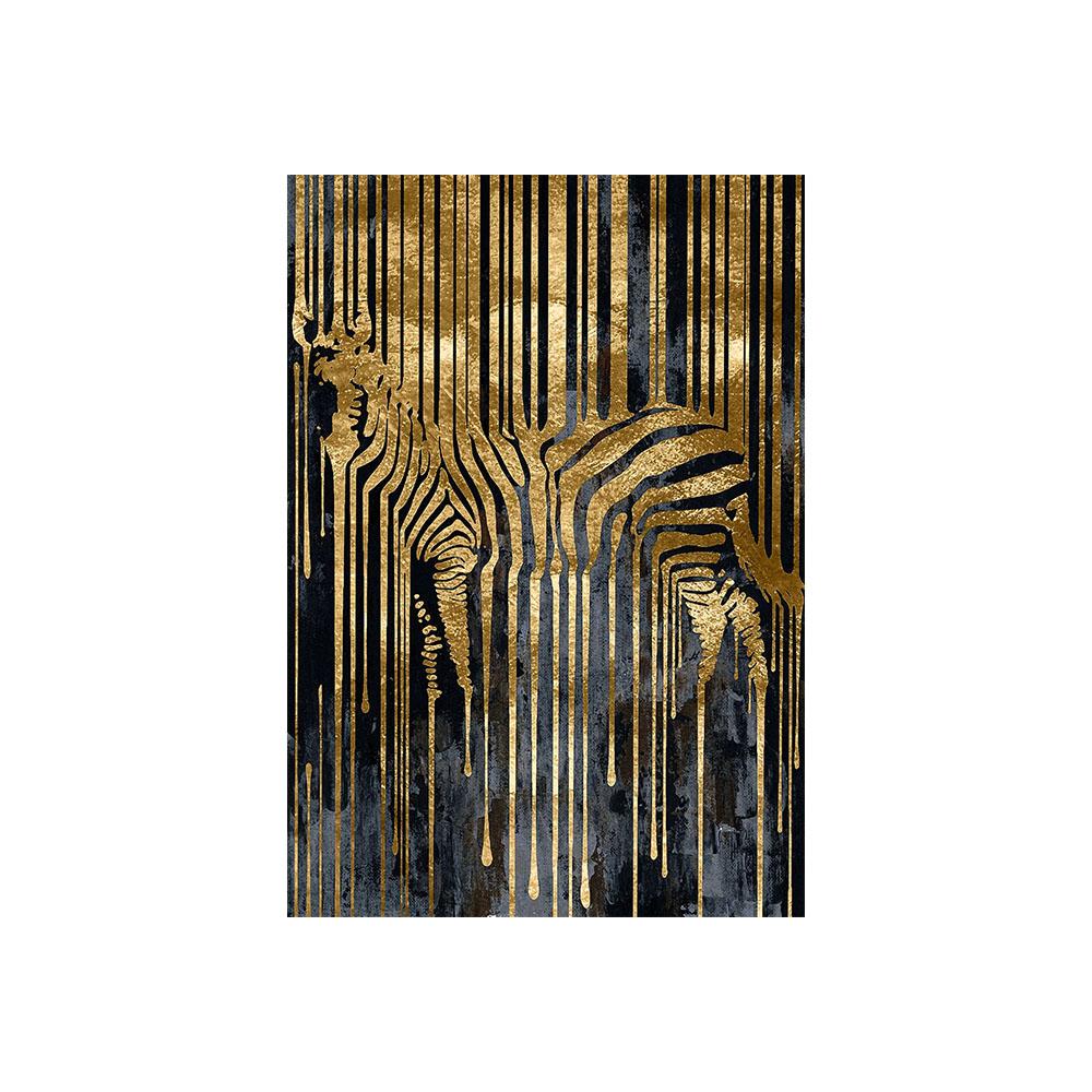 

Золотая зебра, абстрактная картина на холсте, принт, модный роскошный настенный художественный постер, изображение животного для гостиной, домашний декор, Cuadros 30x40cm No Framed
