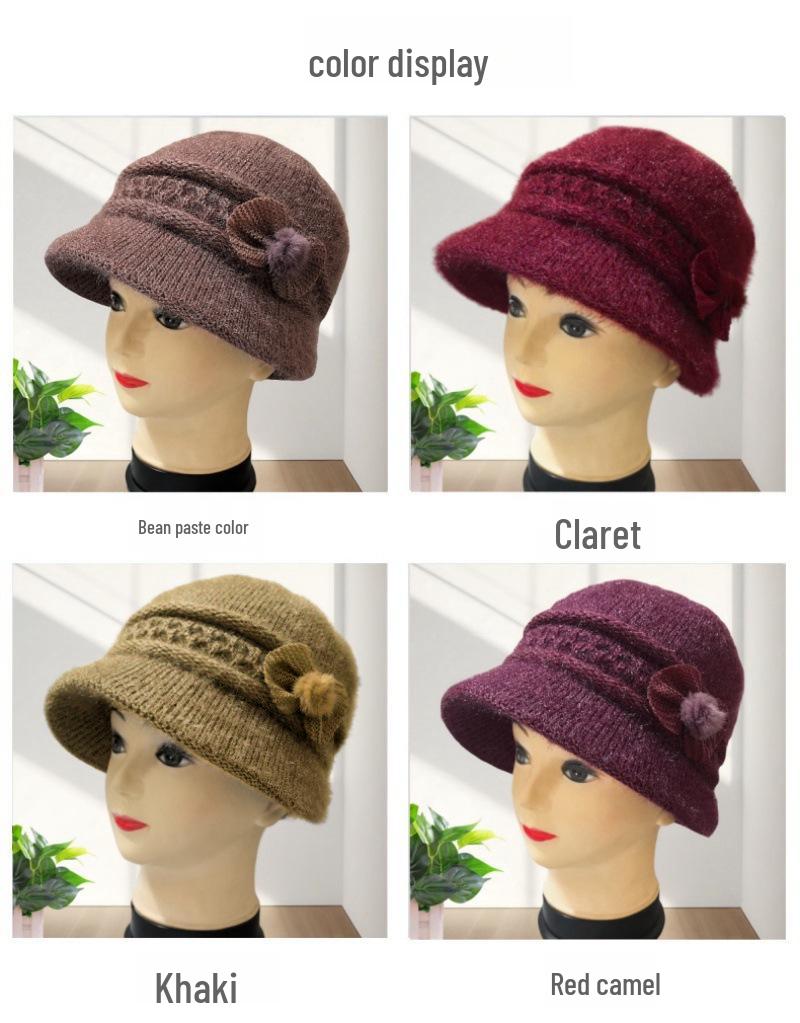 Damen Herbst- & Winter Strickmütze und Schal Set aus Wolle für Mittelalte & Ältere