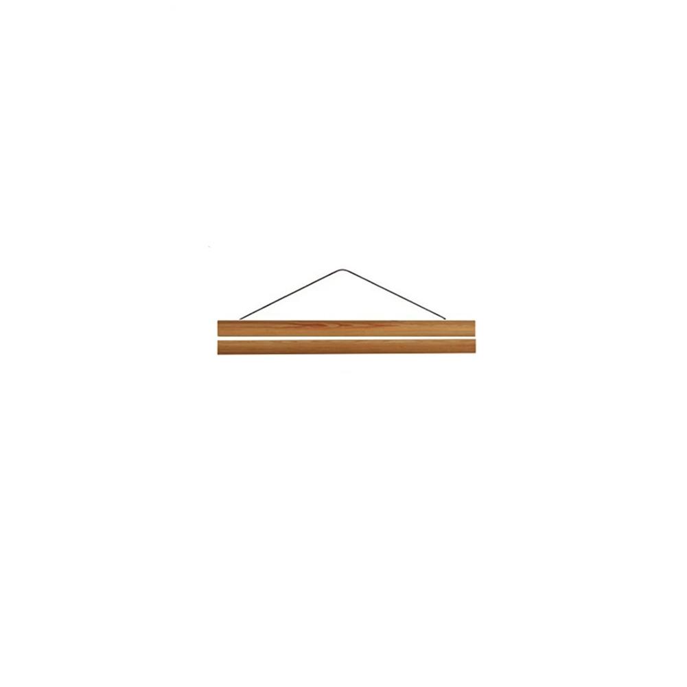 Magnetic Teak Wood Scroll Frame for Hanging Posters and Paintings with Magnetic Pins for Quick Display Changes