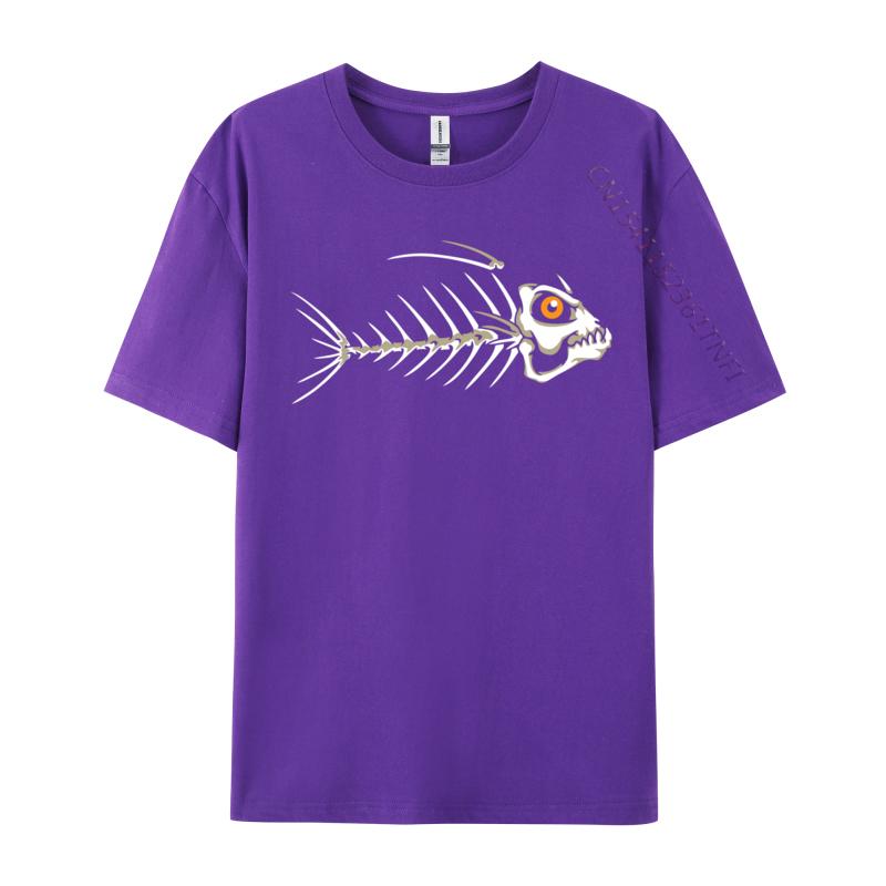 Fish Skeleton Bones Custom Plain Funny Luxury Designer T-Shirts Cotton T Shirt For Men Party Tee Shirts