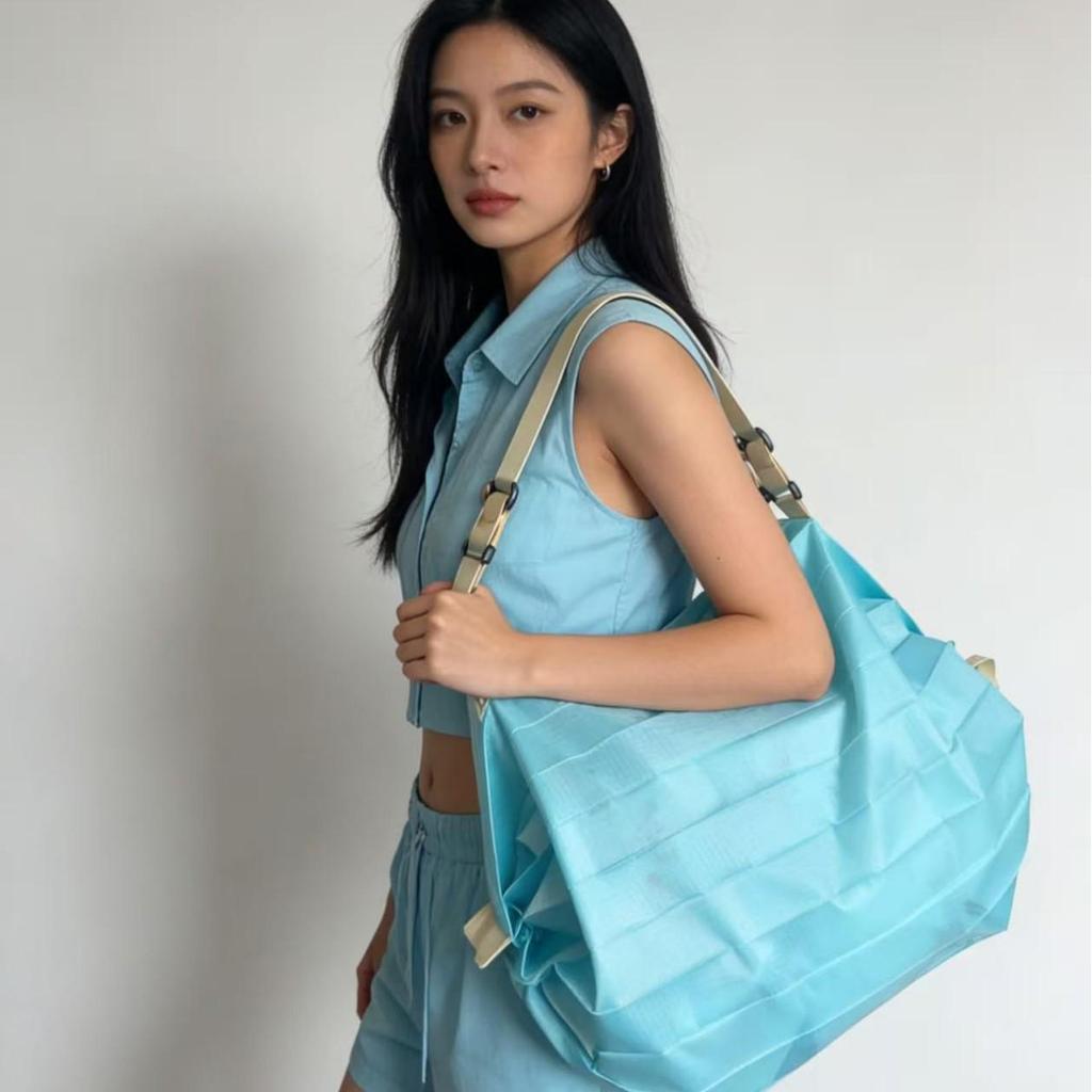 Japan Miljövänlig Stor Hopfällbar Shopping- och Rese Axelväska - Bärbar, Tjock & Återanvändbar