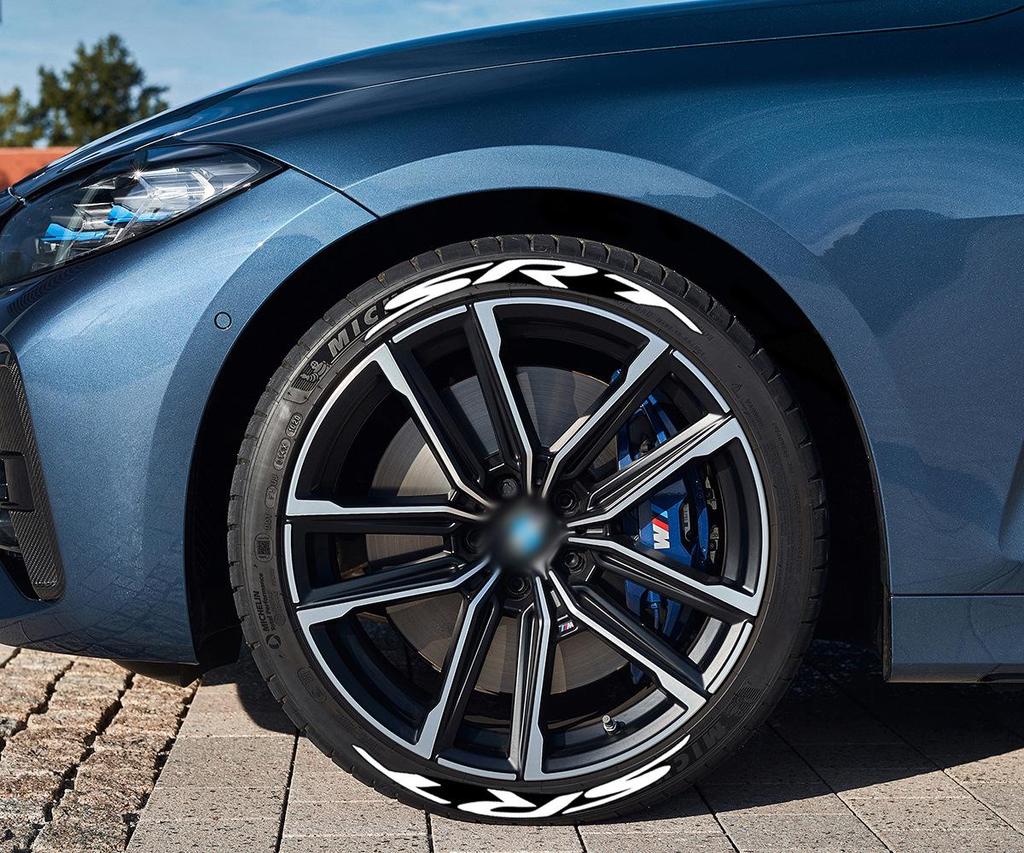 SRT+Blade 3D Gummi-Reifen- und Radnabenaufkleber für Autos und Motorräder