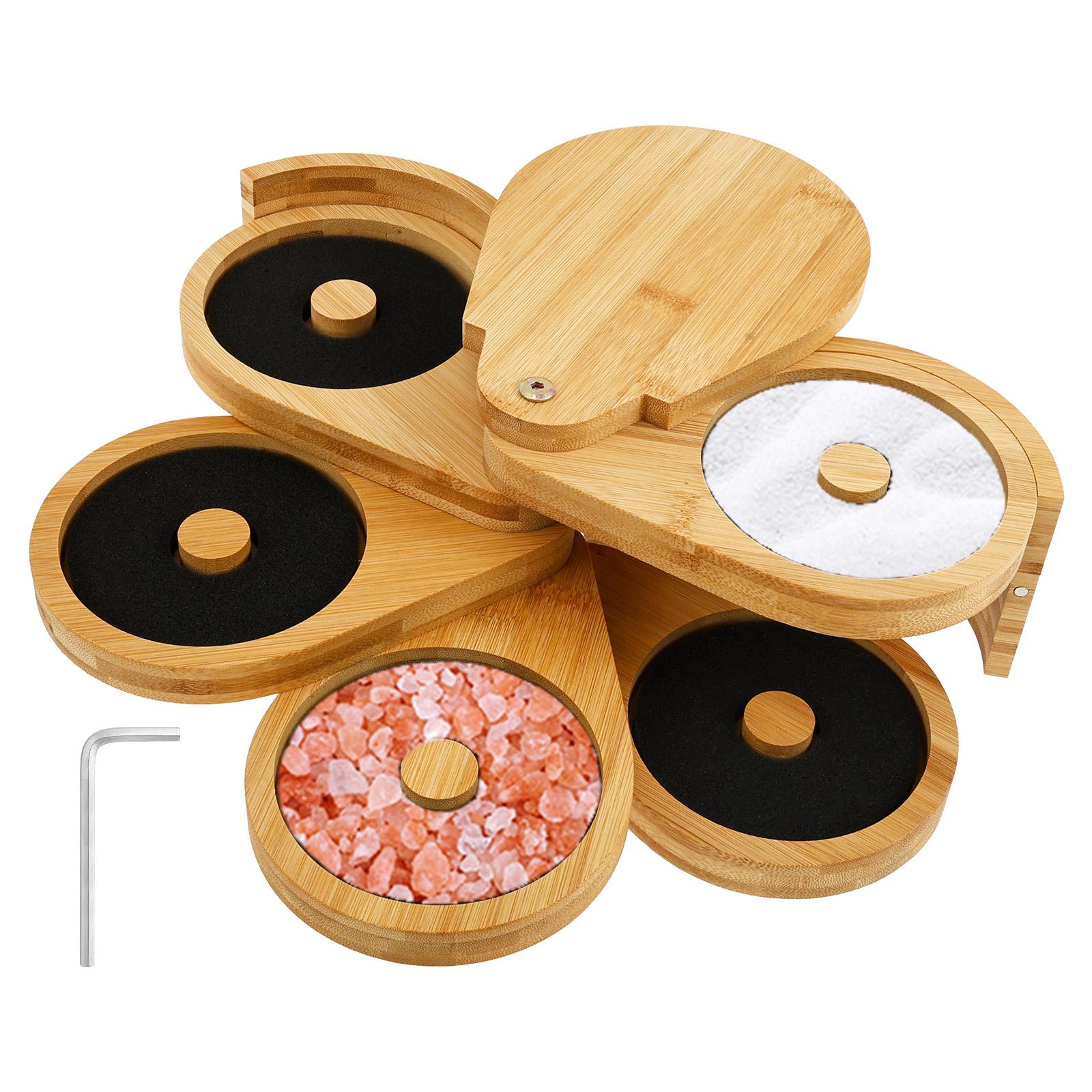 Set Decorativo Rimmer Sale Margarita 1/5 Livelli Rimmer Vetro Bambù Zucchero e Sale Rimmer Cocktail Accessori Bar Casalingo Barman