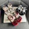 Girls' 2026 Princess Style Pearl Bow Soft Sole Sandals for Kids