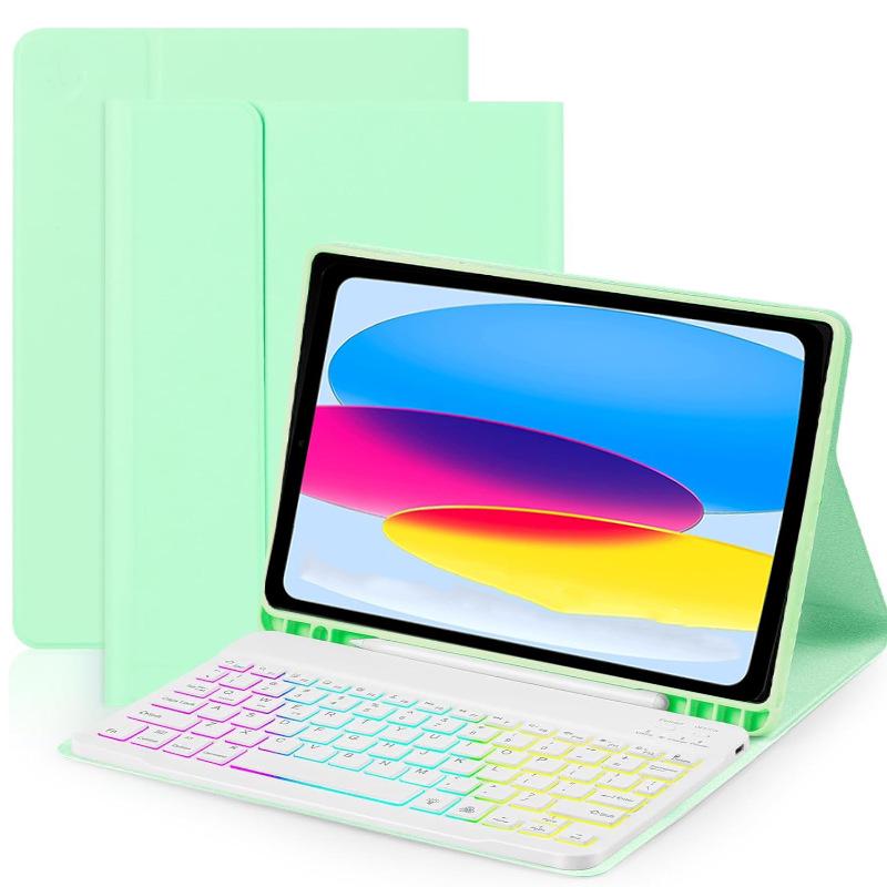Colorful Backlit Keyboard Case for iPad 11th Gen - A16 Detachable Keyboard with Pen Holder