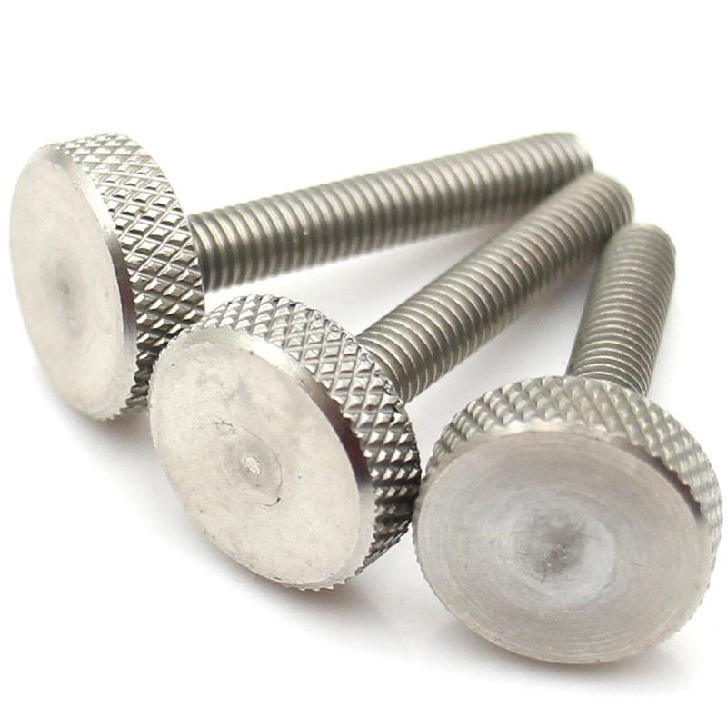 2-10pcs M2 M2.5 M3 M4 M5 M6 M8 M10 304 Stainless Steel Large Flat Head Knurled Thumb Screws Hand Tighten Bolts length 4-60mm
