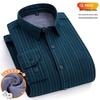 New Plus Size Velvet-Lined Men's Pure Cotton Plaid Shirt - Warm, Thickened for Autumn/Winter Cold Protection