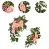 2 Stück Hochzeitsbogen Blumen Künstliche Blumengirlande Türsturz Grüne Blätter Seidenblume