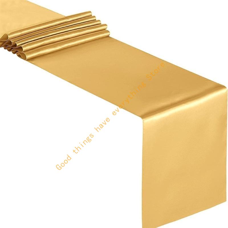 Solid Color Silky Table Runner Collection 12x108Inch, Enhances Ambiances for Various Celebratory Occasion 55KF