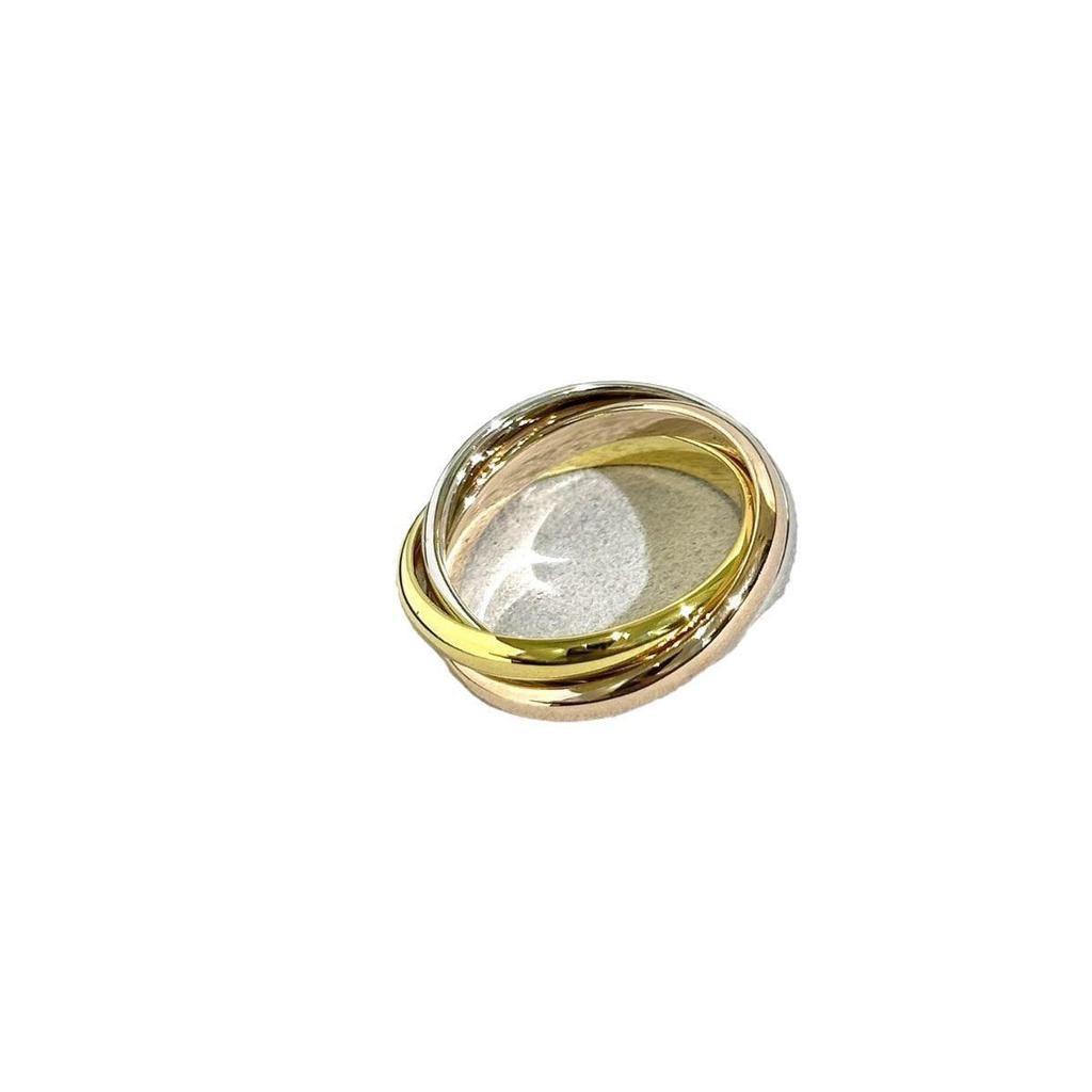 Kajia Tricolor Smooth Index Finger Ring - Classic, Non-Fading, Elegant Women's Hand Jewelry.